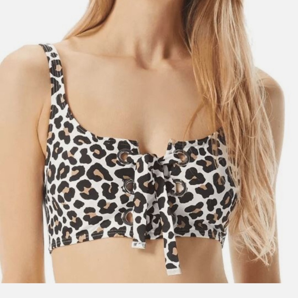 MICHAEL Michael Kors Leopard Print Bikini Top